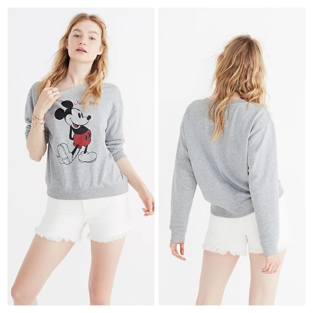 Madewell x Mickey Mouse New York Sweatshirt Top Grey Size Medium
